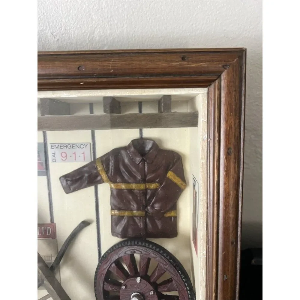 FIREMAN PLAQUE PICTURE SHADOW BOX